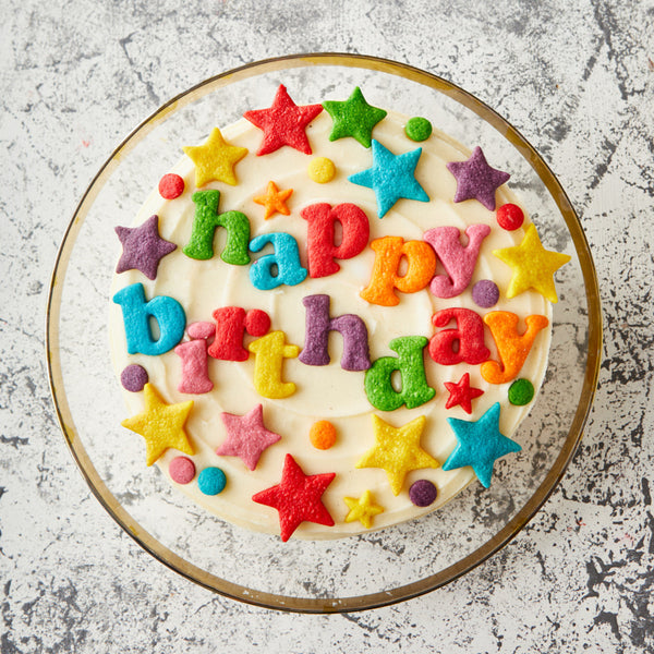 Rainbow Happy Birthday Cake